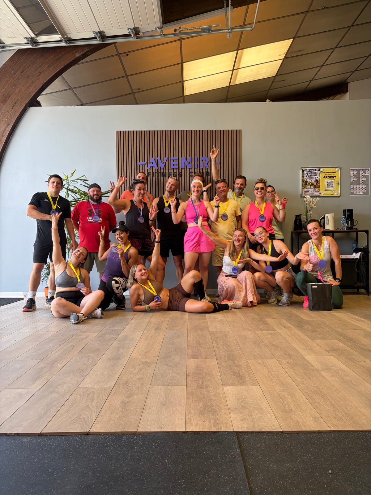Les 23 athlètes de la 1re Avenir Fitness Cup — 7 Minutes Chrono à la remise des médailles, Langon, 14 juin 2026